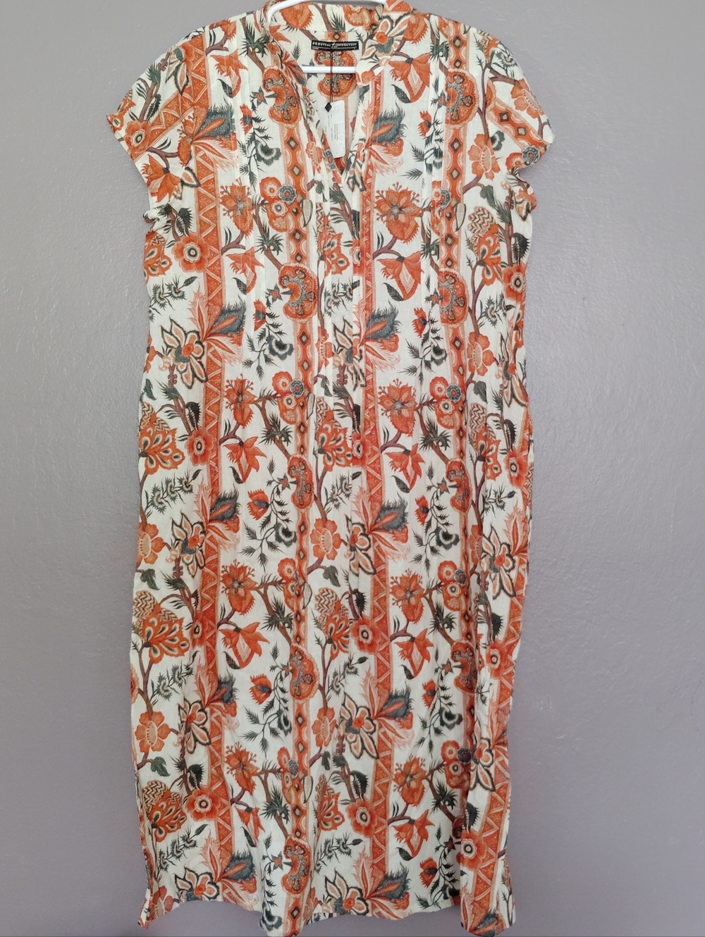 Peruvian Connection Rashanda Shift Dress Maxi Linen Resort Boho Size L